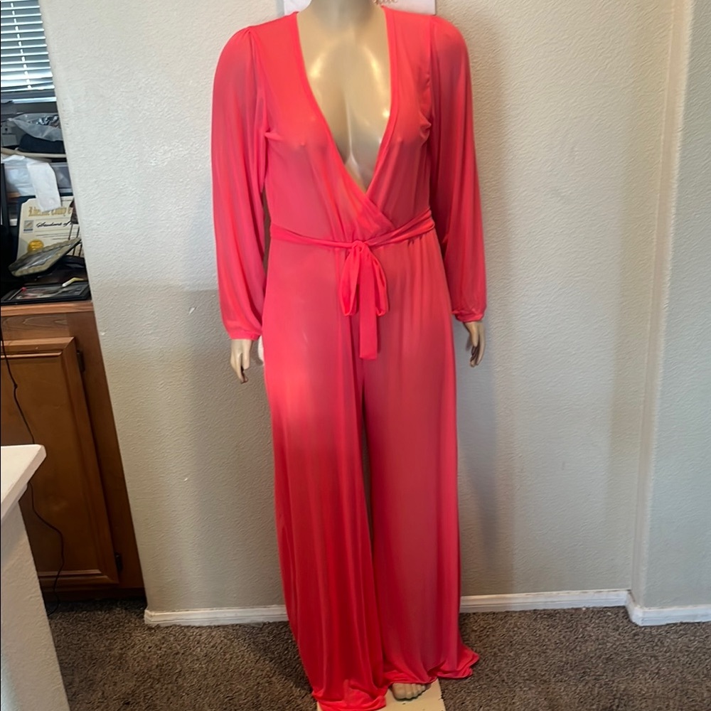 Vibrant Pink Long Sleeve Jumpsuit